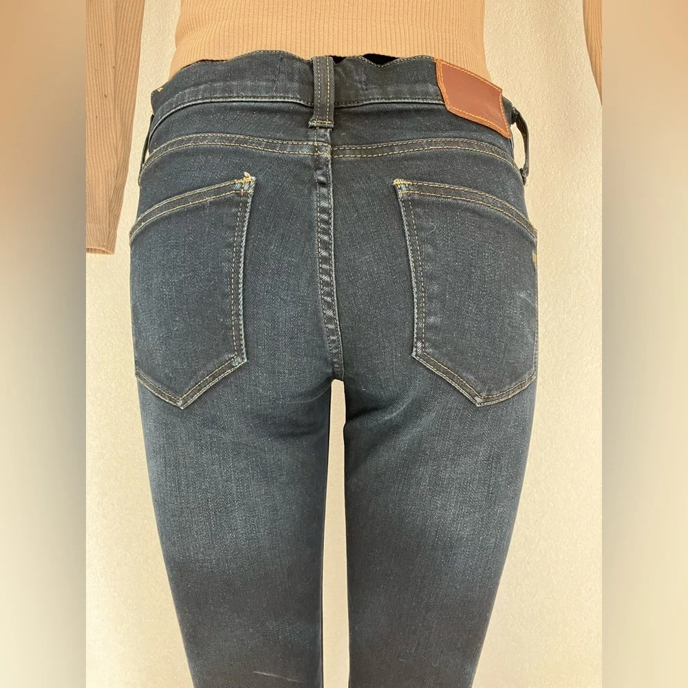 MADEWELL skinny skinny CROP dark BLUE denim JEANS w/stretch VERY NICE! - Picture 6 of 13